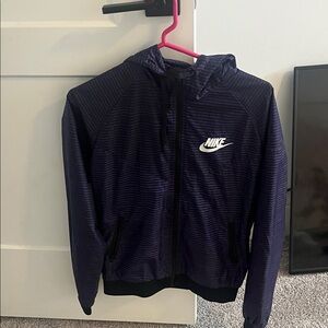 Nike Black and Purple Hooded Jacket